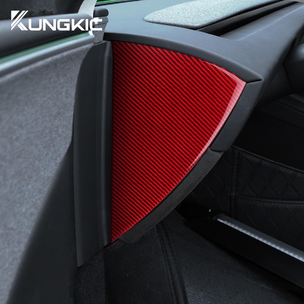Carbon Fiber Interior Sticker for Tesla Model 3 Highland 2024 Front Door Slot Panel Trim Decorative Cover