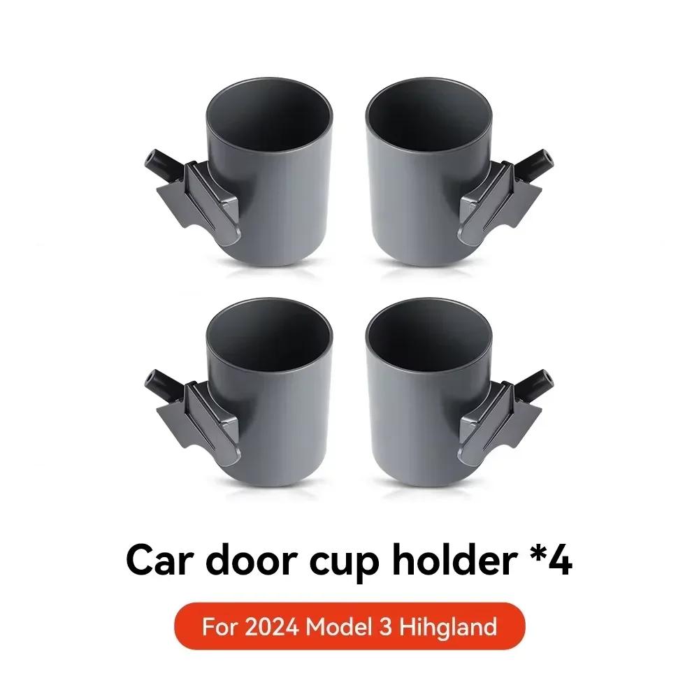 

NEW For Tesla Model 3 Y Highland Juniper 2025 4 Pcs/Set Car Door Cup Holder Special Door Cup Storage Box Rack Car Accessories