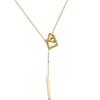 Personality Design Gold Color Stainless Steel Geometric Square Cross Long Pendant Necklace for Women Charm Collar Jewelry Gift