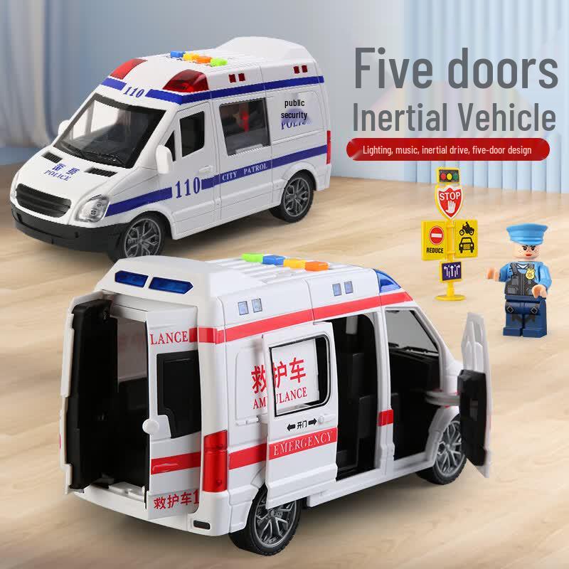 Realistyczny Duży Zabawkowy Ambulans z Dźwiękiem i Światłem