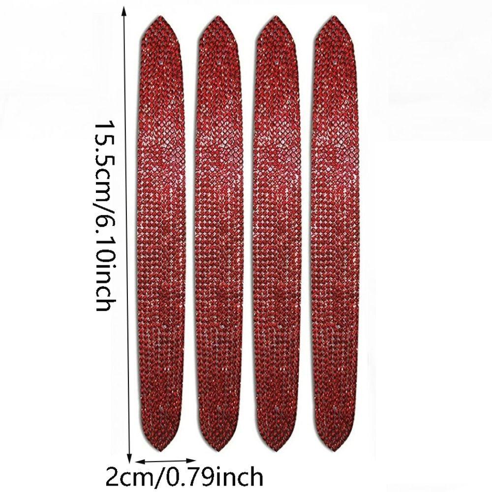 4pcs/set Reflective Car Door Handle Sticker Bling Car Handle Crystal Decal  Car Decoration