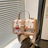 New cute cherry printed messenger bag simple splicing handbag fresh contrasting color shoulder bag