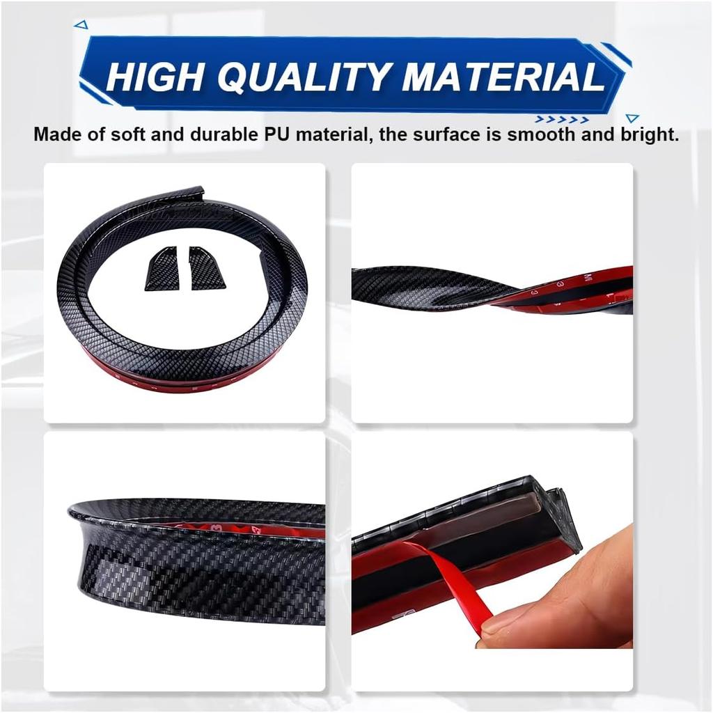 Spoilers For Cars, 3D Rubber Car Rear Spoiler Roof Lip Kit, Trunk Spoiler Trim Strip, Punch-Free Roof Spoiler Wing Sticker For Car Decorations,