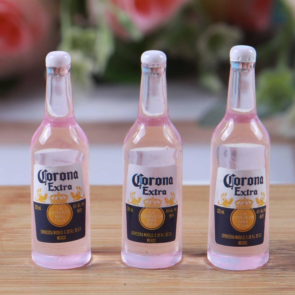 3pcs Simulation Miniature Beer Bottle Wine Mini Wine Bottle Wine Bottle Model Mini  Doll Accessories