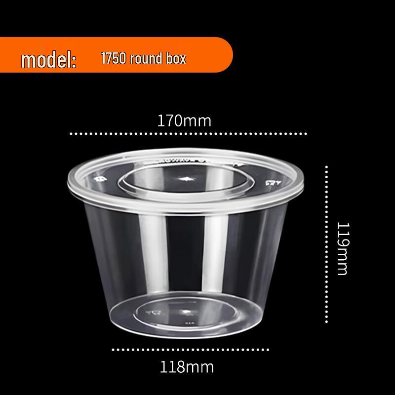 1750ml Round Disposable Microwaveable Food Containers