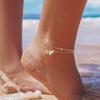 Ankle Bracelets for Women Waterproof 14K Gold Plated CZ Initial Dainty Layered Heart Anklets Foot Chain Summer Beach Jewelry