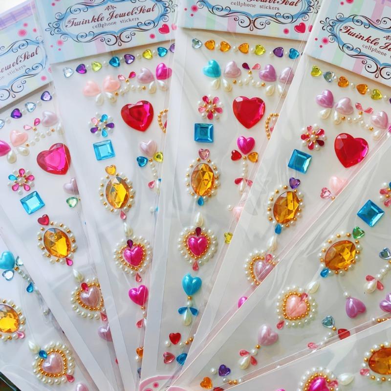 1PC Acrylic Gem Sticker Girl Show Face Sticker Beads Children DIY Makeup Color Crystal Sticker