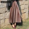 Frauen Mode Plissee Midi Langen Rock Weiblichen Koreanischen Japanischen Lässig Hohe Taille Röcke Frühling