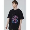Black T Shirt with Neon Bear Graphic Print for Casual Wear