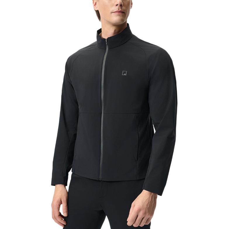 FILA Golf Series Casual Fashion Simple Versatile Stand Collar Jacket Men Jacket Deep-Black A11M525701F-BK