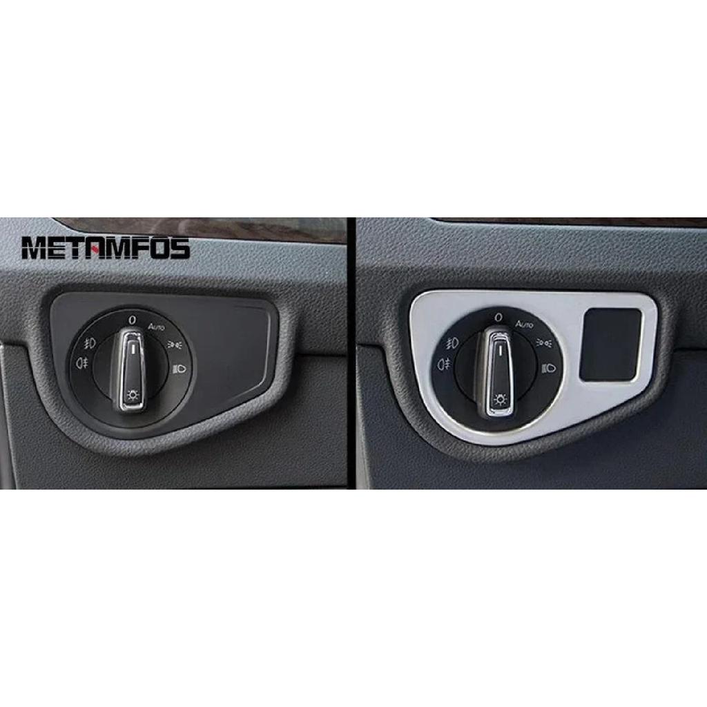 Head Light Lamp Switch Control Button Cover Trim For Volkswagen VW Touran 2016- 2024 Matte Interior Accessories Car Styling
