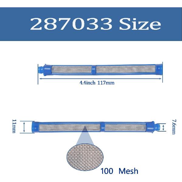 11 Pieces 287033 100 Mesh Blue Airless Paint Gun Filter, Compatible with Graco Contractor PC Spray Gun, Contractor II Spray Gun, FTx Spray Gun Graco