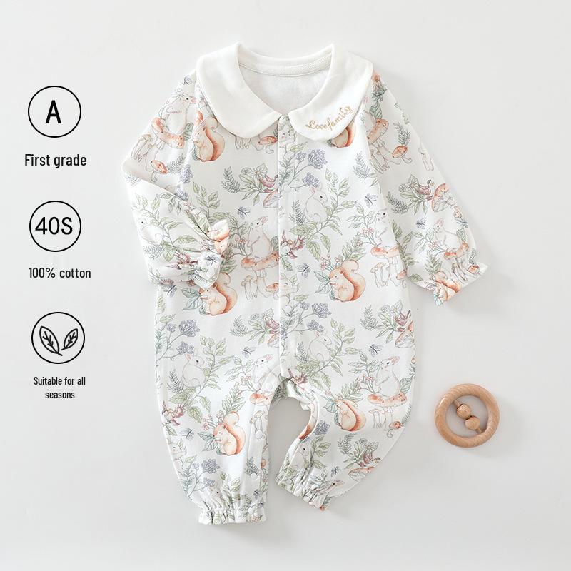 

2025 Baby Spring Pure Cotton Class A Boneless Onesie Romper 80cm