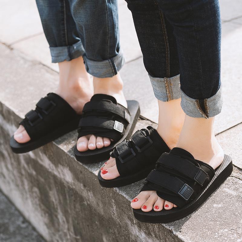 2022 Summer Men Slippers Fashion Canvas Casual Lovers Shoes Slip-On Beach Slippers Top Brand Flip Flops Slides For Men