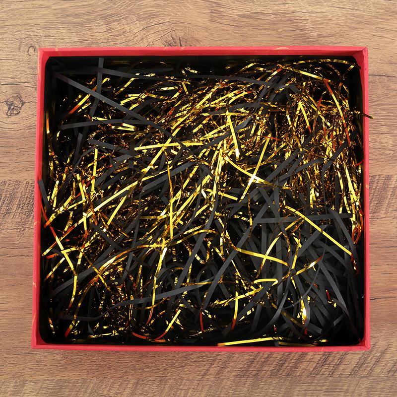 Festive Gold Thread & Paper Raffia Filler for Wedding Candy Box Gifts with Luminous Gold Foil Shreds, 2025 Edition