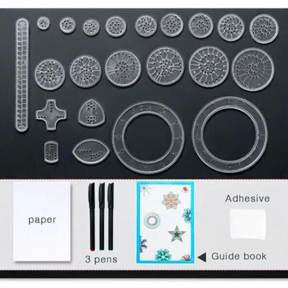 

28 шт./набор Универсальная волшебная линейка Ваньхуа Детский художественный креативный шаблон для рисования Ученик начальной школы Многофункциональные канцелярские товары