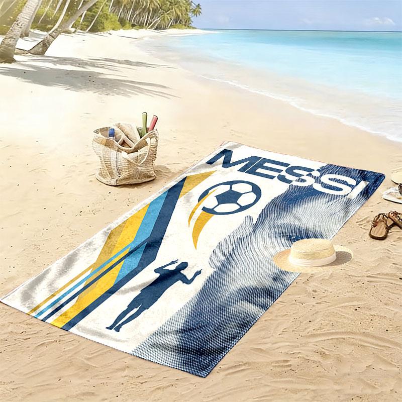 Asciugamano da Spiaggia Stampa Radiosa Messi, Asciugamano Grande Morbido Asciugatura Rapida per Spiaggia Campeggio Nuoto