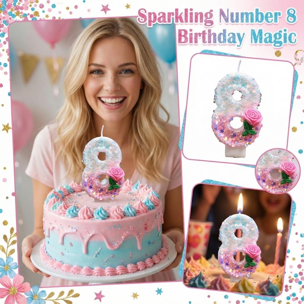 Fashion Cartoon Creative Birthday Candles Party Digital Candles