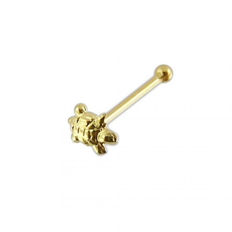 KODY PIERCING 9K Gold Piercing Jewellery Turtle Ball End Nose Pin - Quality Piercing