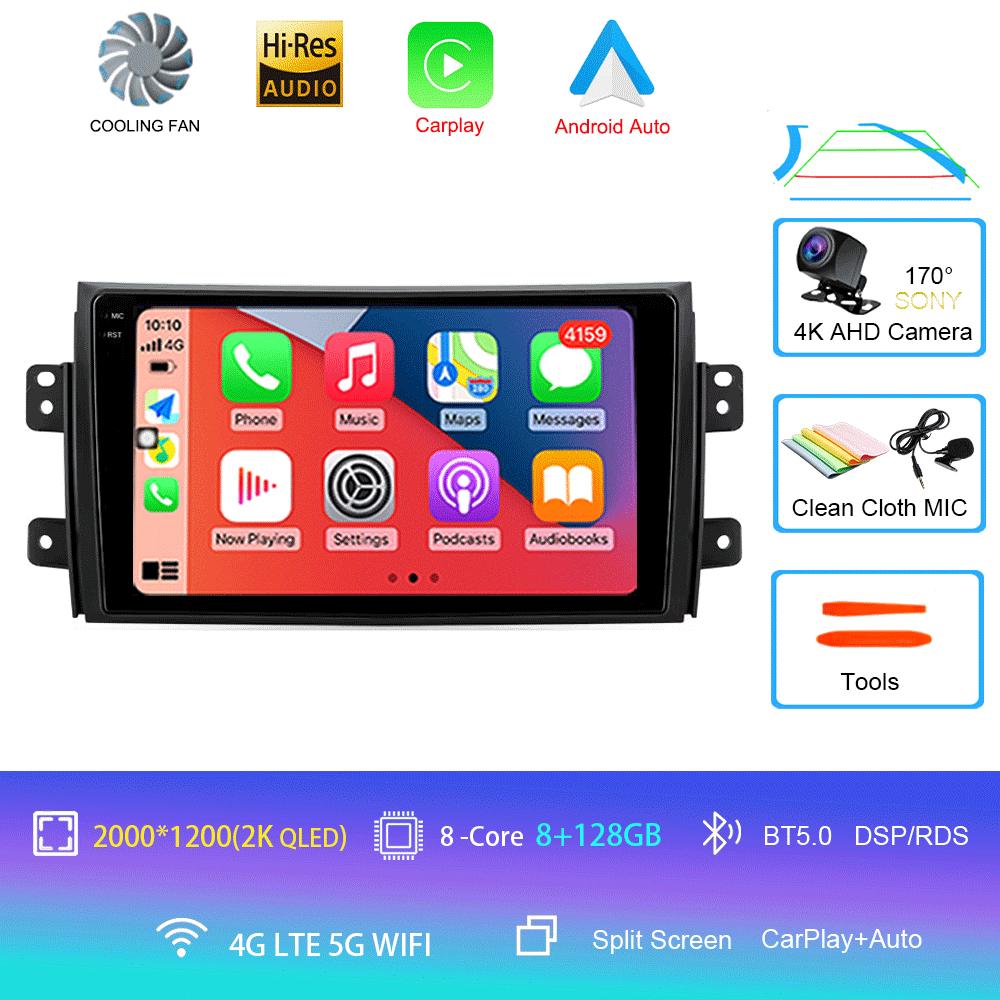 Car Radio Android 14 Carplay for Suzuki SX4 2006-2013 Fiat Sedici 2005-2014 Navigation Multimedia Video Player Audio 2din Stereo