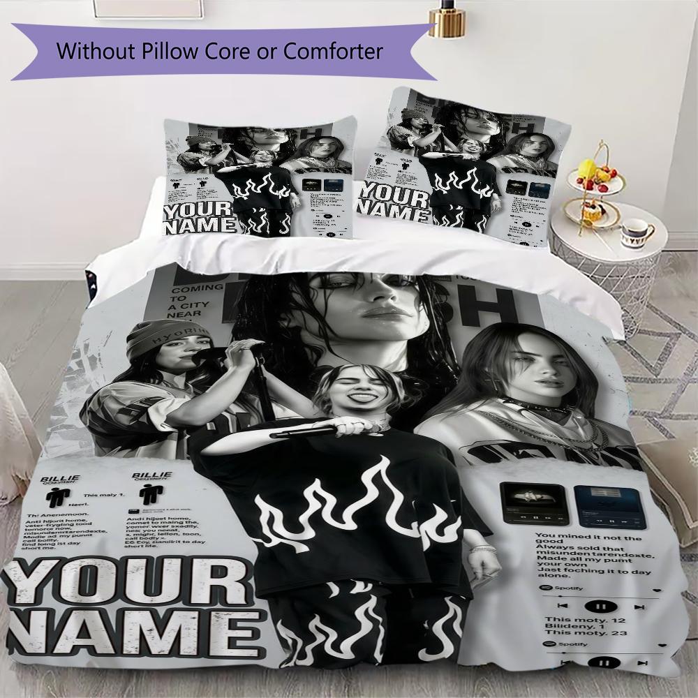 Custom Name Billie Eilish Pattern Bedding