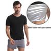 Men's Silver-Coated PU Sauna Suit: Body Shaper Sweat-Inducing Tight-Fit Short-Sleeve Vest for Abdomen Control.