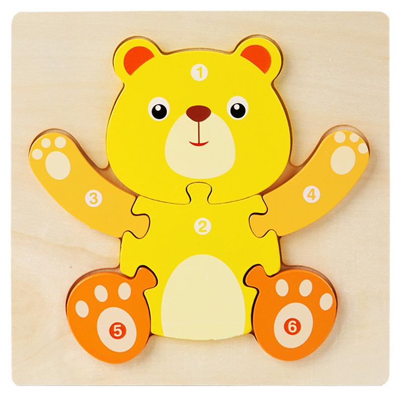 Wooden Traffic Animal Puzzle Blocks - Educational Early Learning Toy for Children and Babies