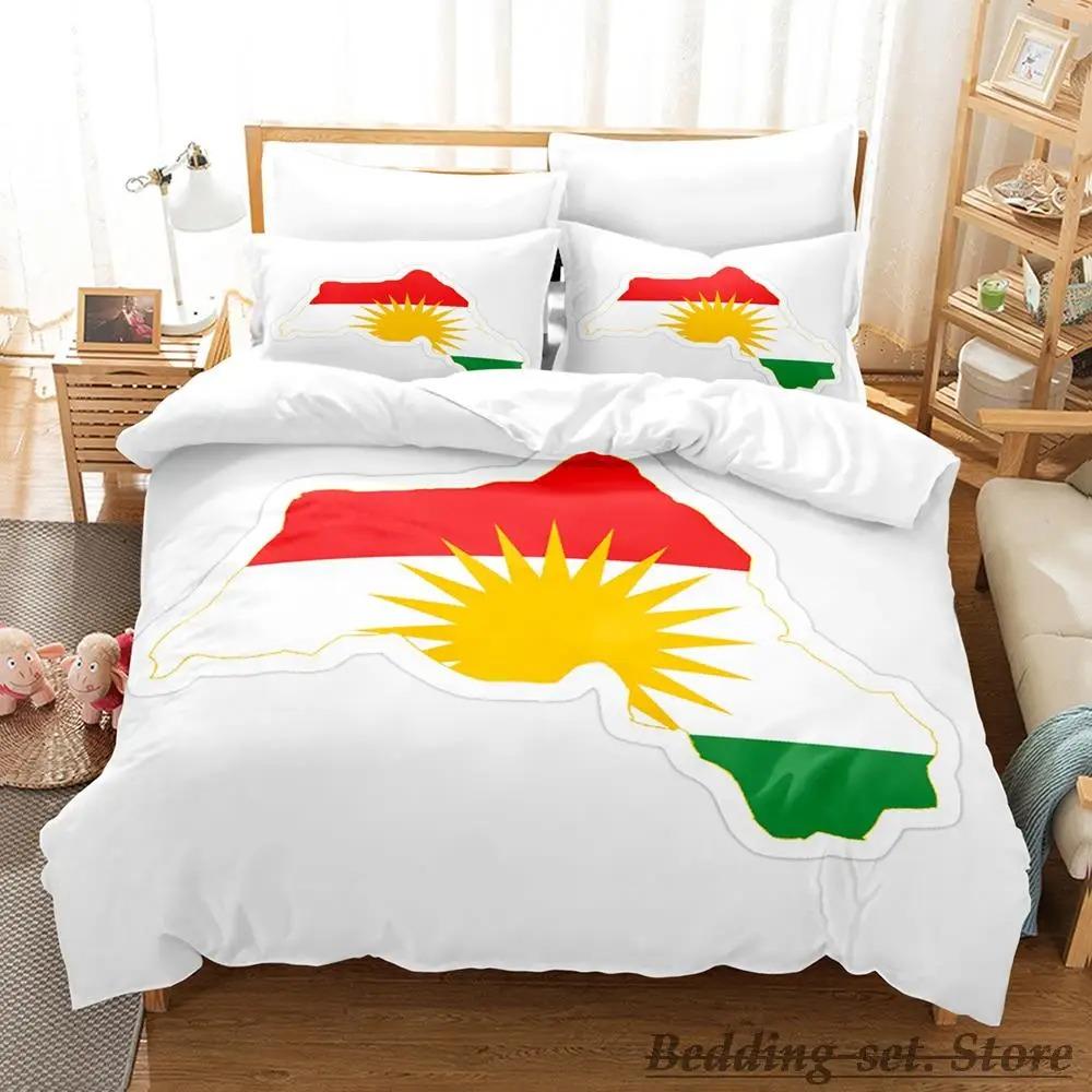 Kurdistan Flag Bedding Set Single Twin Full Queen King Size Bed Set Adult Kid Bedroom Duvetcover Sets Parure De Lit Bed