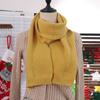 Long Solid Color Scarf Imitation Cashmere Wool Shawl Cute Knitted Scarves  Girl