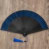 Japanese Style Folding Hand Fan Cotton Linen Cloth New Chinese Style Fan  Perform Props