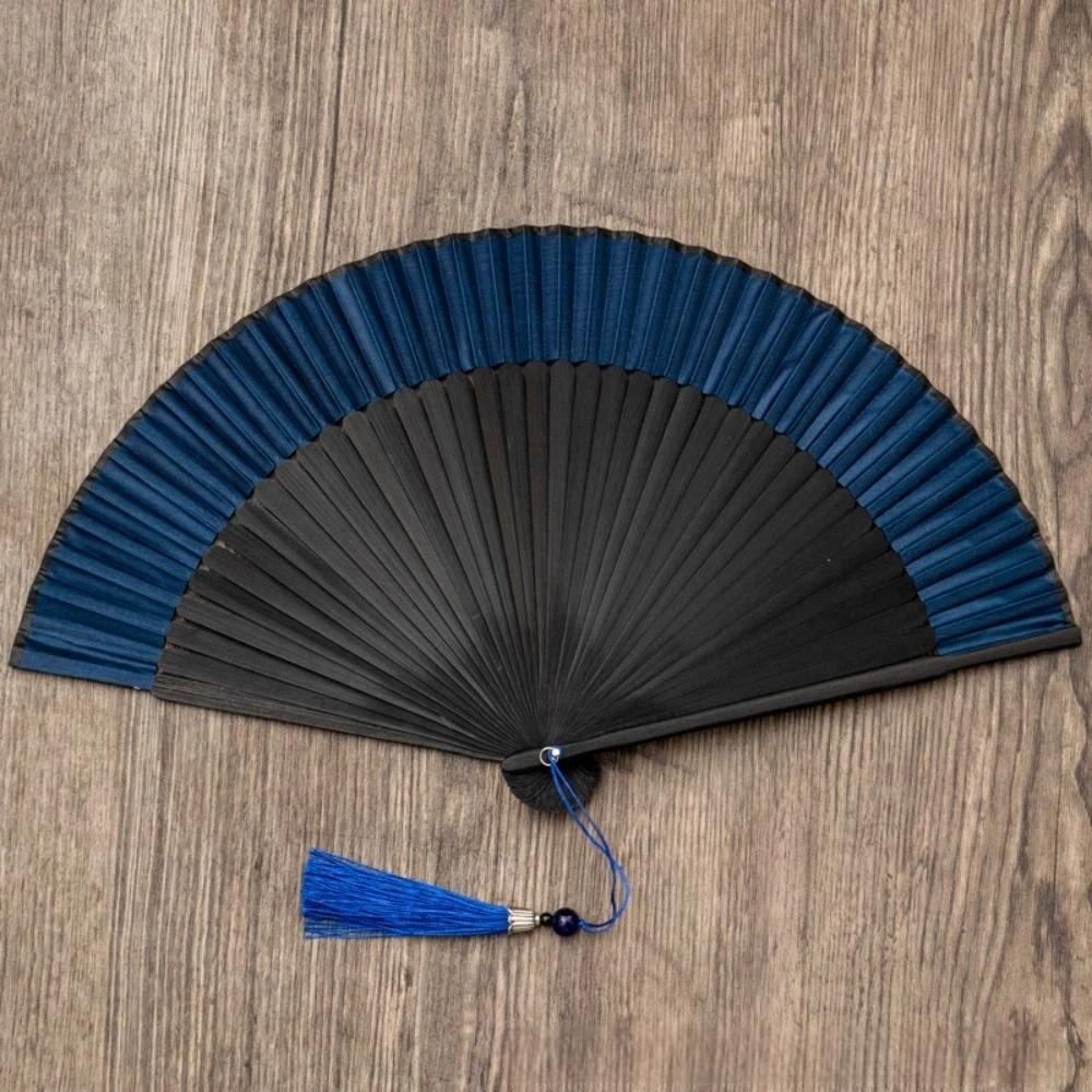 Japanese Style Folding Hand Fan Cotton Linen Cloth New Chinese Style Fan Perform Props