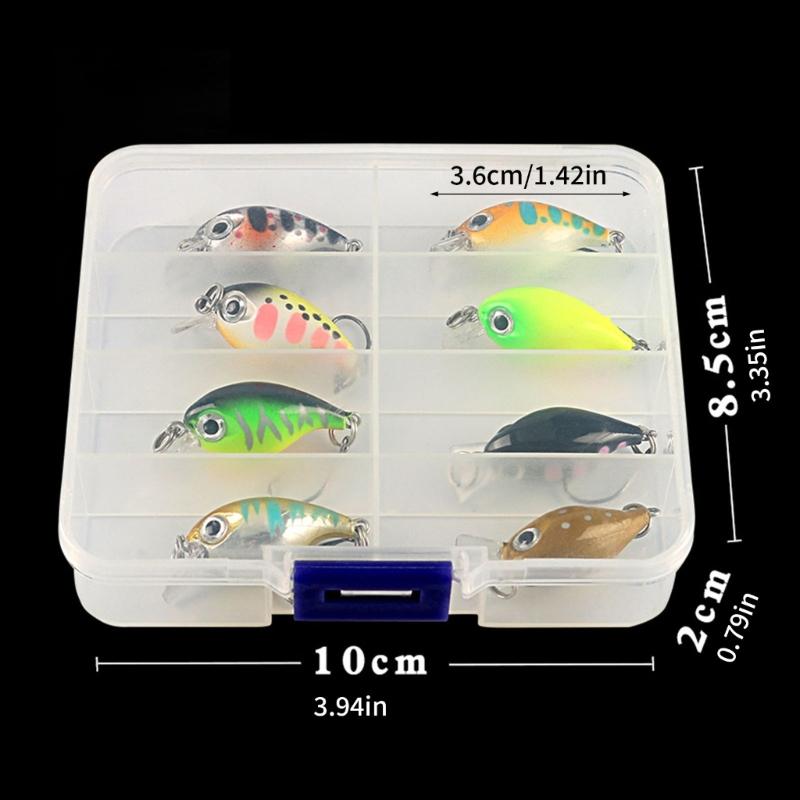 8pcs Professional Light weight Lures Basses Fishing Tackles Sinking Minnows Trouts Freshwaters Saltwater Use