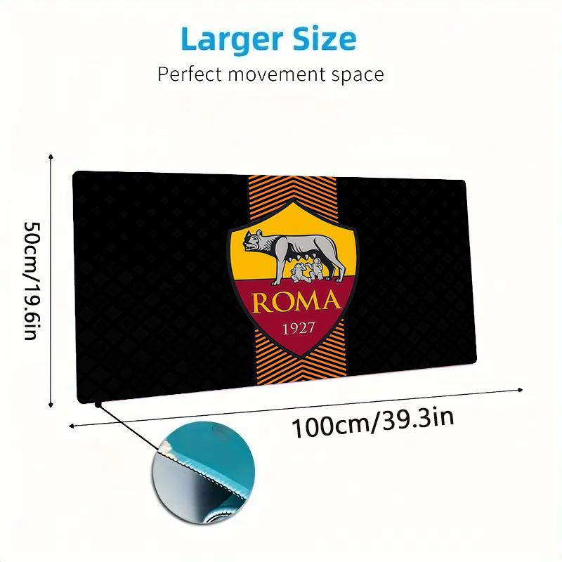 AS Roma Print  Cushion Non-slip Laptop Tablet Big Mousepad XXL Mat Mini PC Playmat With Lock edge