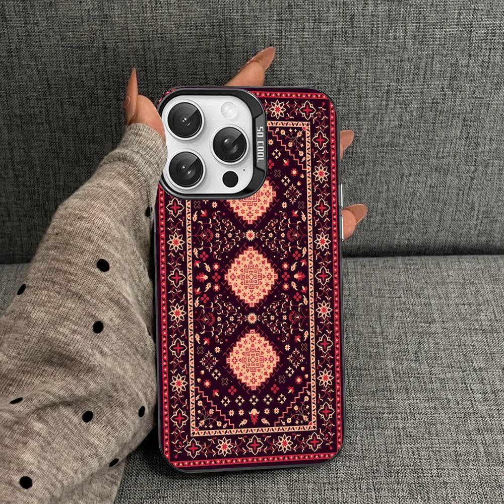 Persian Carpet Floral Pattern Phone Case For IPhone 17 16 15 14 13 12 11 Pro Max Plus Pro Colorful Shell