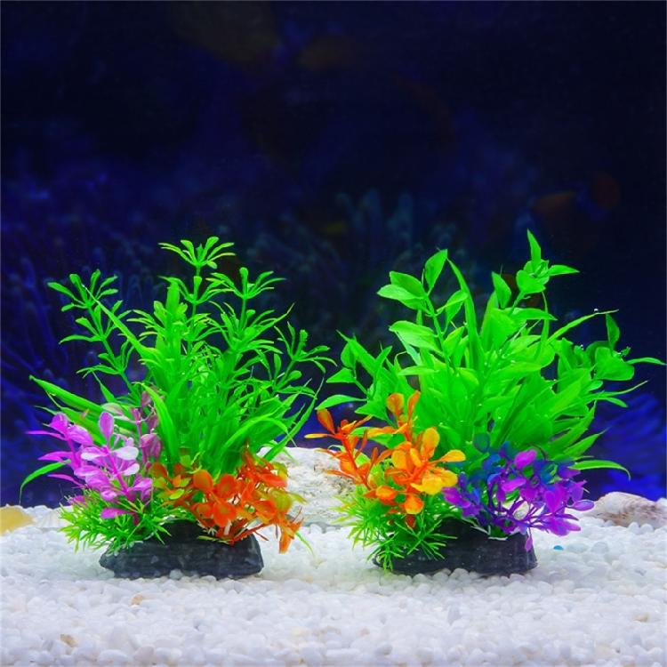 Simulation Artificial Water Plant with Base Life Like Fishtanks PVC Grass for Aquariums Underwater Landscape Plant 5PCS