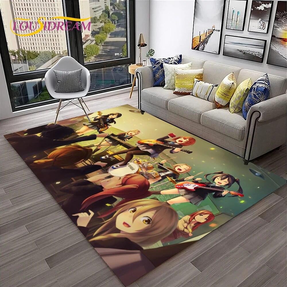 Cute Lolita K-ON Kawaii Girls Cartoon Carpet Rug for Home Living Room Bedroom Sofa Doormat Decor,kid Area Rug Non-slip Floor Mat