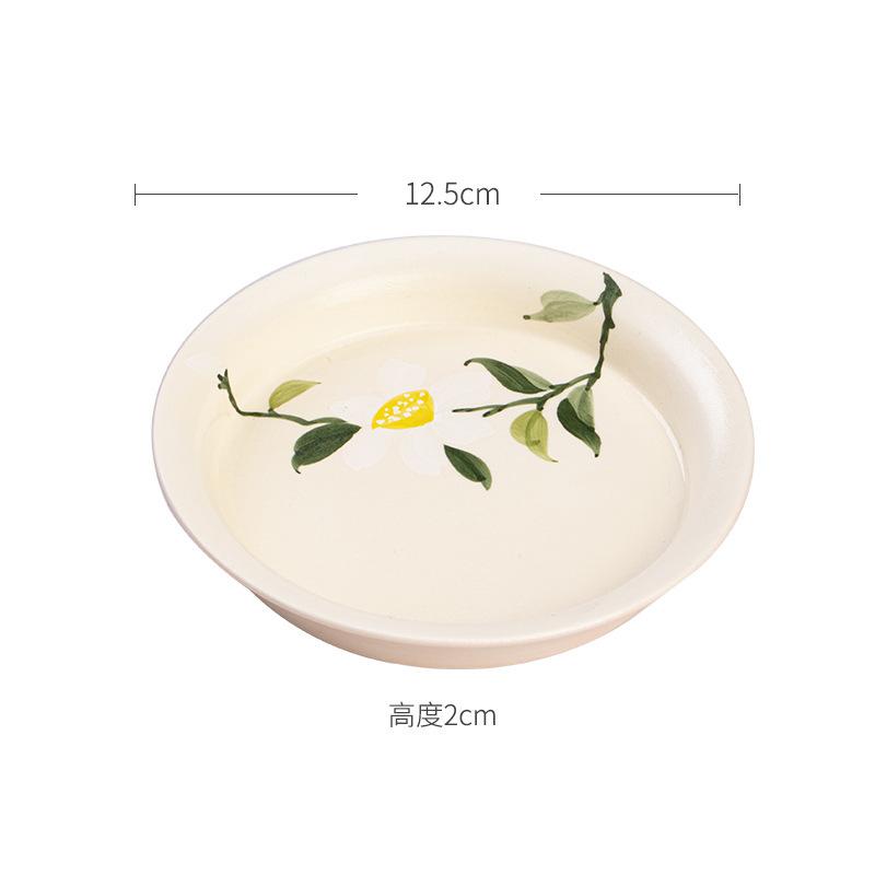 

Powder Yin Hand-painted Camellia Pot Bearing Holder Teapots Dessert Serving Trays Dry Brew Table Tea Tray Coaster Teaset Supplie