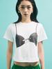 Heisang Bra Top Dot Work Print T-Shirt