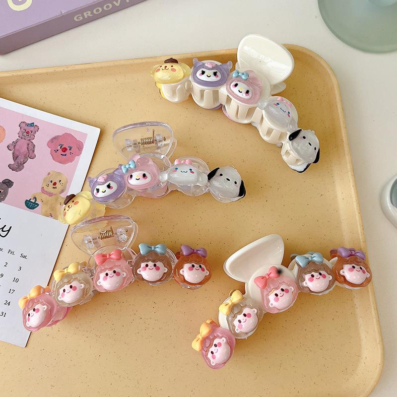 Transparent Cartoon Sanrio Shark Clip Summer Large Kulomie Grab Clip Hairpin Back Head Hair Accessories Headgear Hairpin