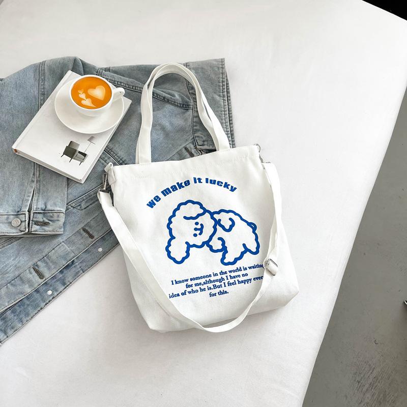 

Новая холщовая сумка большой вместимости с принтом букв, сумка-тоут, повседневная универсальная сумка для выхода, сумка для поездок на работу, сумка через плечо белый