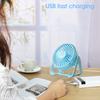 Table Fan 3 Portable Solid Color Speeds Rechargeable Quiet USB Mini Fan