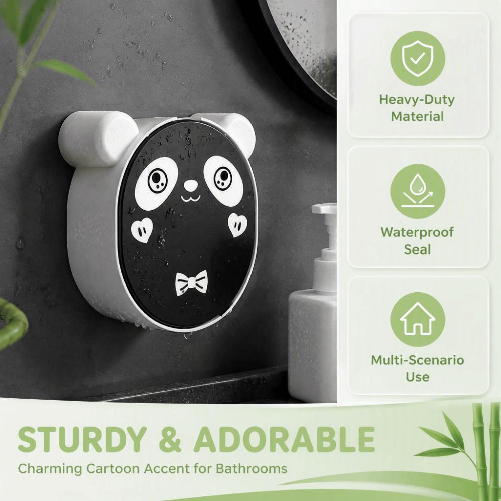 Black White Soap Storage Box Wall Mounted Cartoon Soap Holder Soap Dish  Home Shower Bathroom