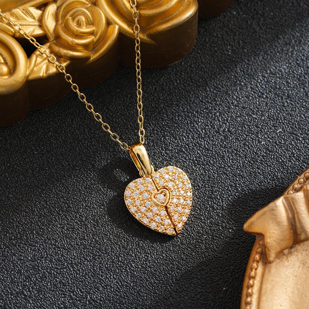 Heart-shaped Titanium Steel Pendant Necklace with Secret Compartment
