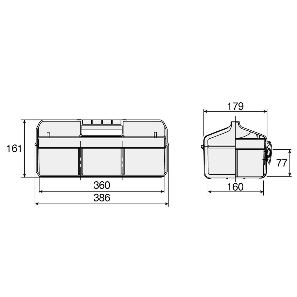 HOZAN Tool Sturdy and Large Shoulder Strap ABS Box, Durable, Capacity, Included, Material B-54-B