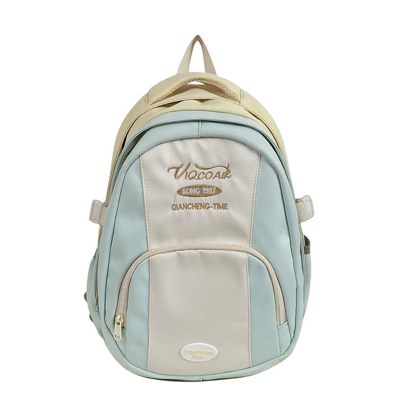 Schoolbag Schoolbag College Student Japanese Junior High School Backpack College Style Ins Niche High School Contrasting Colors Cute Female Simple