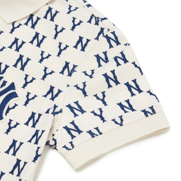 New MLB Short Sleeved Dress Women's Cream 3FOPM0223-50CRS