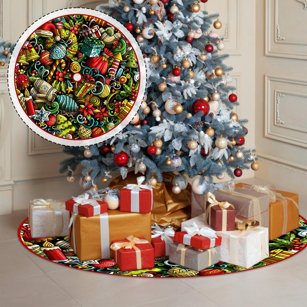 Christmas Tree Bottom Decoration Christmas Tree Surround Cartoon Print Christmas Tree Bottom Decoration Tree Skirt