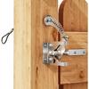 Self Locking Fence Gate Latch Carbon Steel Silver/Lock Post Mount with Stainless Steel Spring Cable Pull Adjustable Gate Latch Cable Pull for Metal