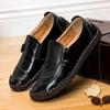 Men Leather Shoes 2025 Autumn Casual Zip Mens Loafers Driving Quality Handmade Dress Shoes Plus Size 48 Flats Moccasins Shoes
