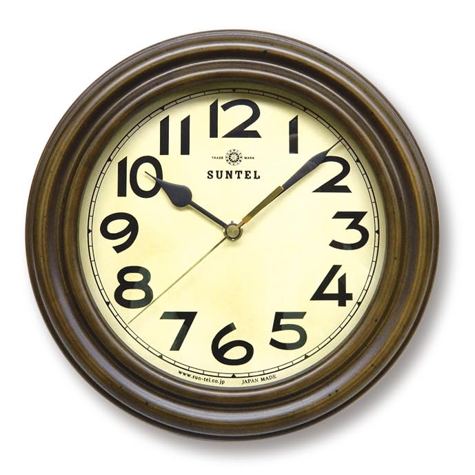 Santell Made In Japan TRDE-MARK Retro Radio-Controlled Clock with Stand, Antique Brown, DQL668